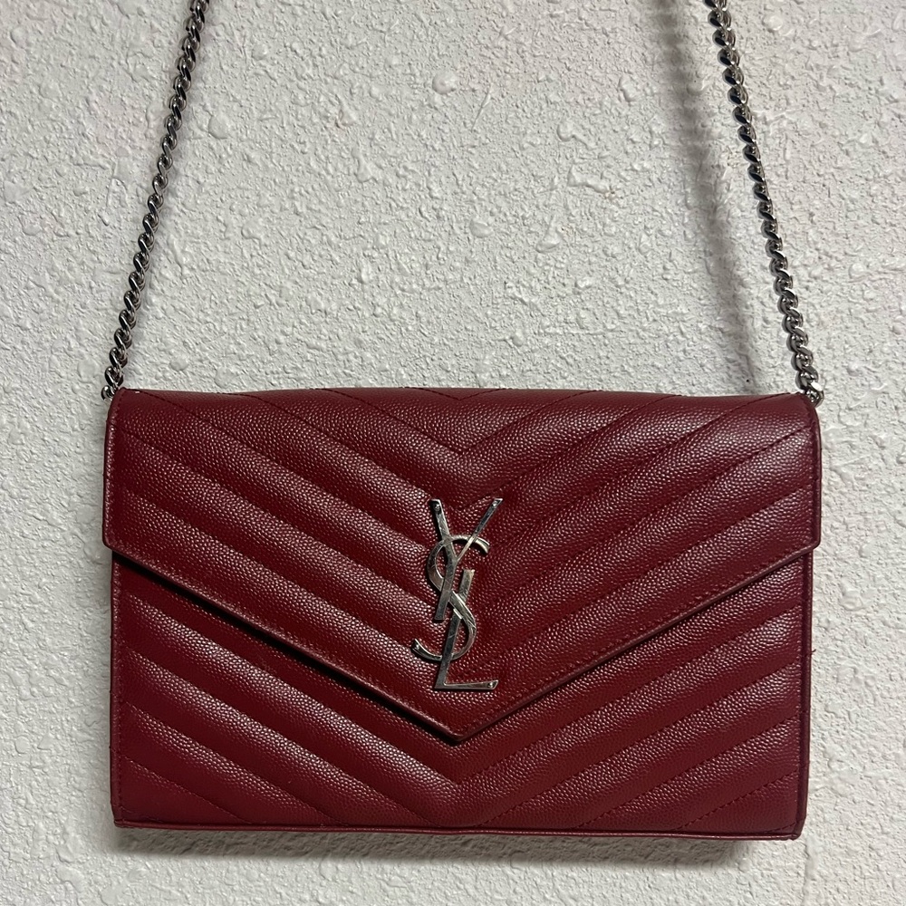 Authentic Saint Laurent Chain Wallet Bag